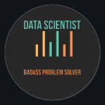 Adesivo Data Scientist Problem Solver Data Science<br><div class="desc">Solucionador de problemas orientado por dados utilizando técnicas avançadas em ciência de dados para fornecer ideias e soluções valiosas para desafios complexos.</div>