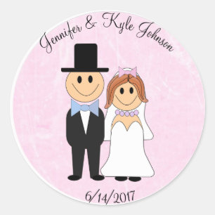 Adesivo Data Wedding personalizada rosa Wedding do casal