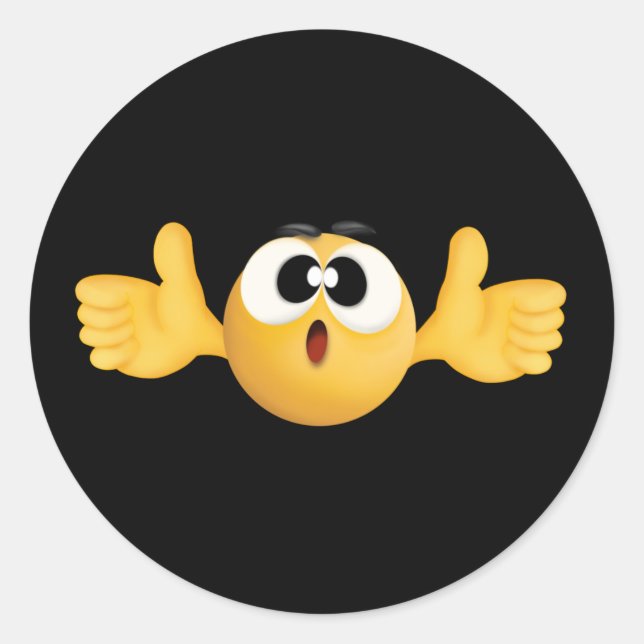 Adesivo Daumen Emoji schwarz-weiß, Hintergrund (Frente)