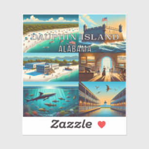 Adesivo Dauphin Island Alabama 3 Inch Vinyl Sticker