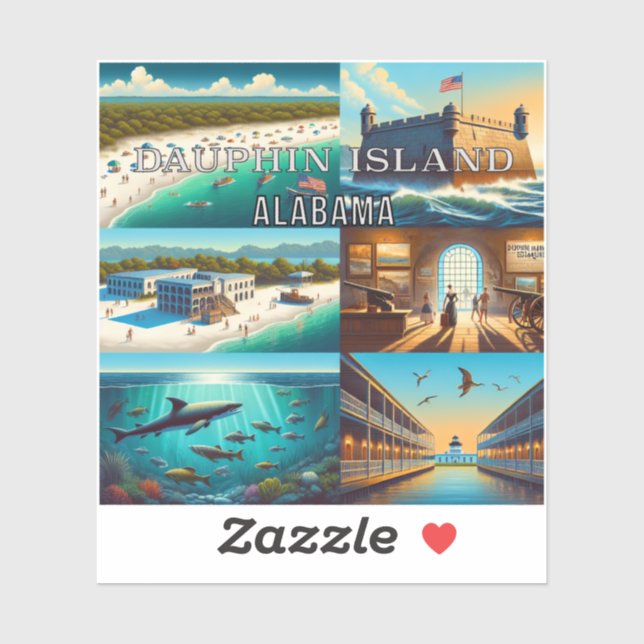 Adesivo Dauphin Island Alabama 3 Inch Vinyl Sticker (Folha)