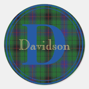 Adesivo Davidson Tartan Blue Monographic Name