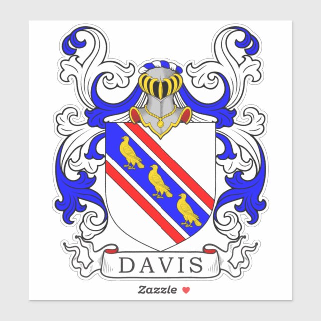 Adesivo Davis Family Crest (Folha)