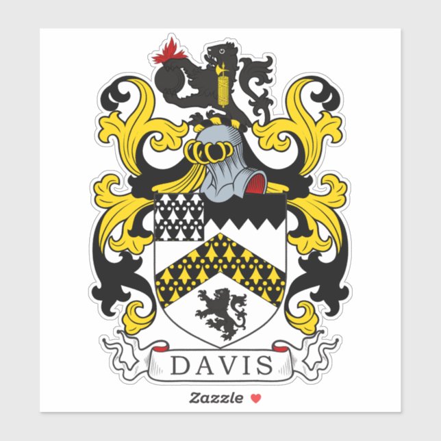 Adesivo Davis Family Crest (Folha)