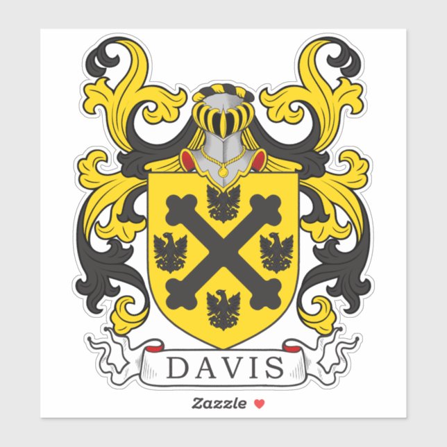 Adesivo Davis Family Crest (Folha)