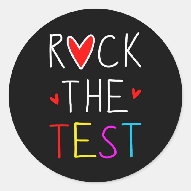 Adesivo Day Rock The Test Teacher Testing Day Engraçado Pr (Frente)
