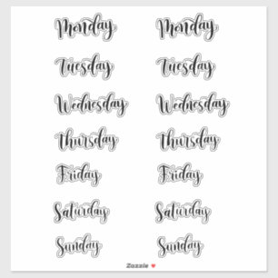 Adesivo Days of the Week Sticker