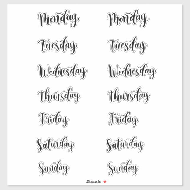 Adesivo Days of the Week Sticker (Folha)