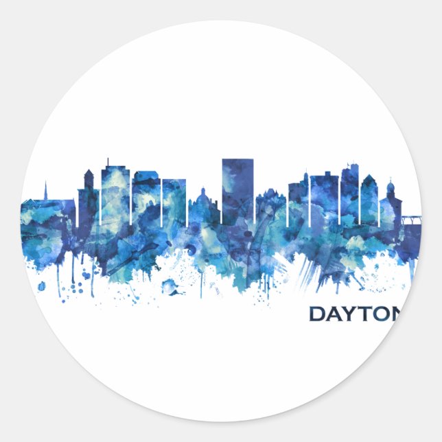 Adesivo Dayton Ohio Skyline Blue (Frente)