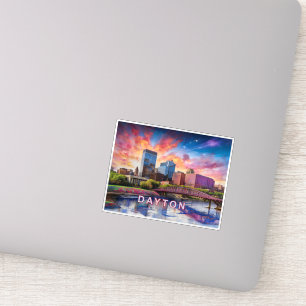 Adesivo Dayton Skyline Abstrato Art