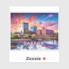 Adesivo Dayton Skyline Abstrato Art