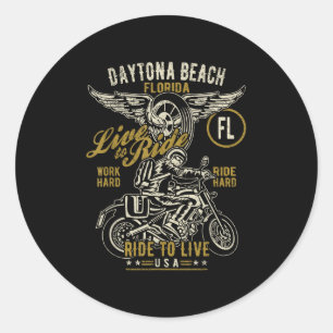Adesivo Daytona Beach Florida Usa Motocicleta Sofrida De