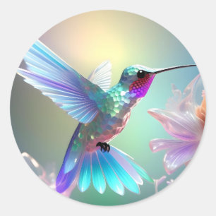 Adesivo Dazzling Fusion: Rainbow Glass Hummingbird,
