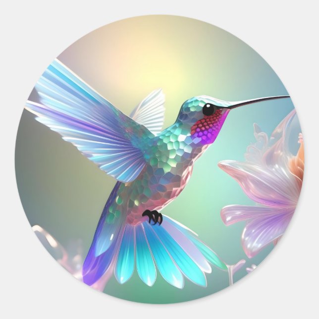 Adesivo Dazzling Fusion: Rainbow Glass Hummingbird, (Frente)