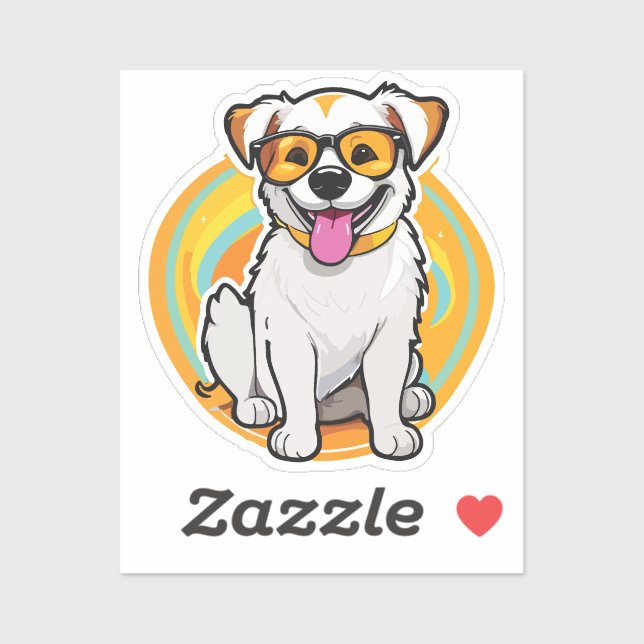 Adesivo dazzling happy dog (Folha)
