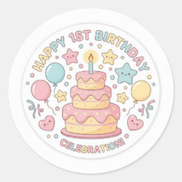 adesivo de 1º aniversário