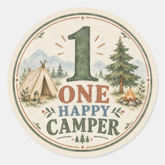Adesivo de 1º Aniversário One Happy Camper
