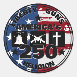 Adesivo de 250 unidades Liberty Guns Religion