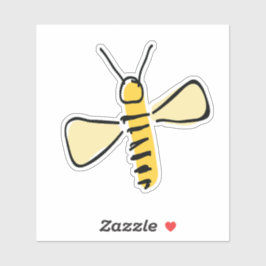 Adesivo de Abelha Bumble Desenhado à Mão Caprichos