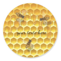 Adesivo de Abelha em Mel Hexagonal Personalizado |