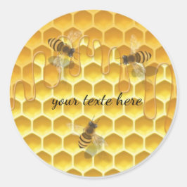 Adesivo de Abelha em Mel Hexagonal Personalizado |