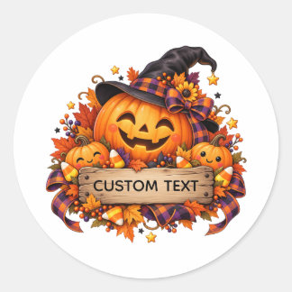 Adesivo de Abóbora de Halloween Personalizado