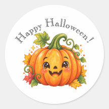 Adesivo de Abóbora Feliz no Halloween | Caprichoso