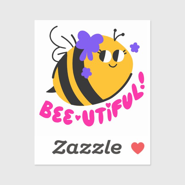 Adesivo de Afirmação Diária Bee-utiful (Folha)