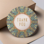 Adesivo de Agradecimento Arte Nova Vintage Mucha<br><div class="desc">Adesivos de casamento vintage Art Nouveau de Alphonse Mucha em um design floral, romântico e caprichoso. Os floreios vitorianos complementam as fontes clássicas art déco. Por favor, insira suas informações personalizadas e pronto. Se desejar alterar ainda mais o design, clique no botão azul "Personalizar". Muito obrigado por considerar meu design...</div>