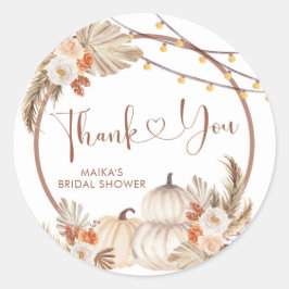 Adesivo de agradecimento Boho Rustic Pumpkin Fall 
