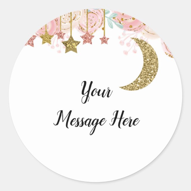 Adesivo de agradecimento Brilho dourado Brilho dou (Frente)