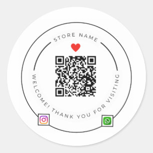 Adesivo de Agradecimento com Código QR Personaliza