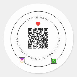 Adesivo de Agradecimento com Código QR Personaliza