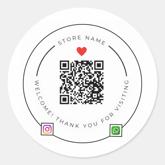 Adesivo de Agradecimento com Código QR Personaliza (Frente)