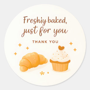 Adesivo de Agradecimento Croissant Cupcake Sparkle