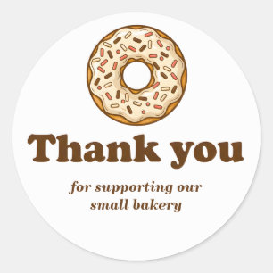 Adesivo de Agradecimento da Donut Brown Bakery