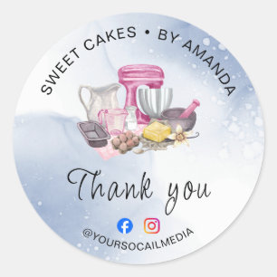 Adesivo de agradecimento da Elegant Bakery   Você 