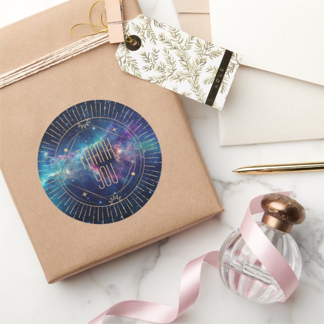 Adesivo de Agradecimento da Galáxia Celestial da L (Presentear)