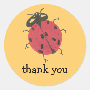 Adesivo de agradecimento da ladybug