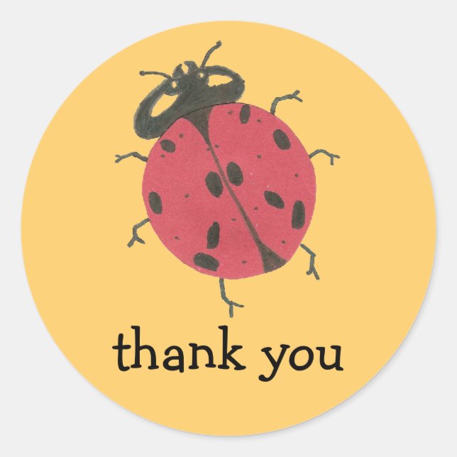 Adesivo de agradecimento da ladybug (Frente)