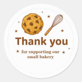 Adesivo de Agradecimento da Padaria Cookie & Whisk