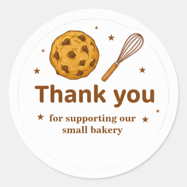 Adesivo de Agradecimento da Padaria Cookie & Whisk (Frente)
