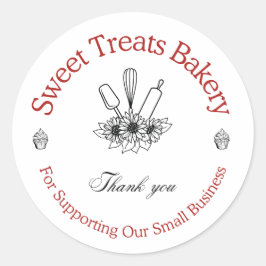 Adesivo de Agradecimento da Padaria Sweet Treats