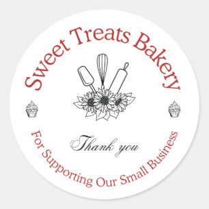 Adesivo de Agradecimento da Padaria Sweet Treats