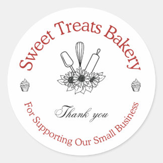 Adesivo de Agradecimento da Padaria Sweet Treats