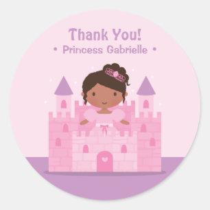 Adesivo de agradecimento da princesa afro-american