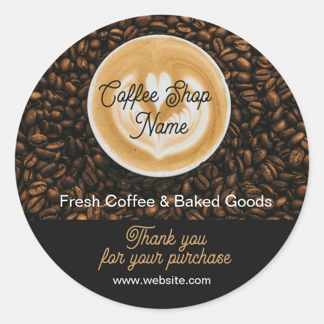 Adesivo de agradecimento de café | Agradecimento d (Frente)
