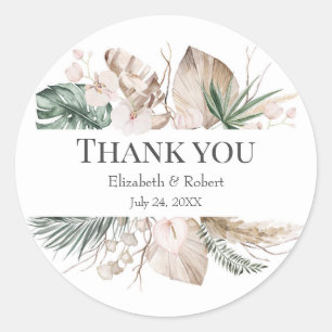 Adesivo de Agradecimento de Casamento de Orquídea 