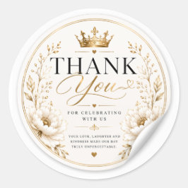 Adesivo de Agradecimento de Casamento Elegante