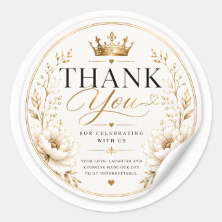 Adesivo de Agradecimento de Casamento Elegante